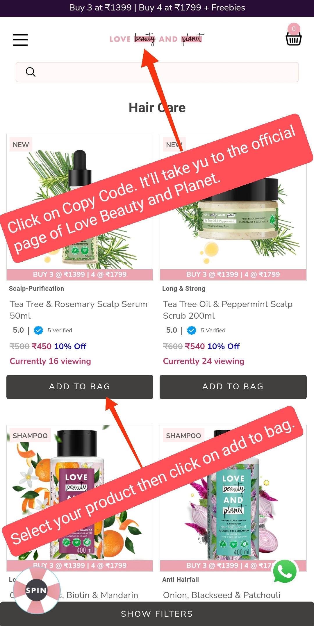 Love Beauty and Planet coupon code 