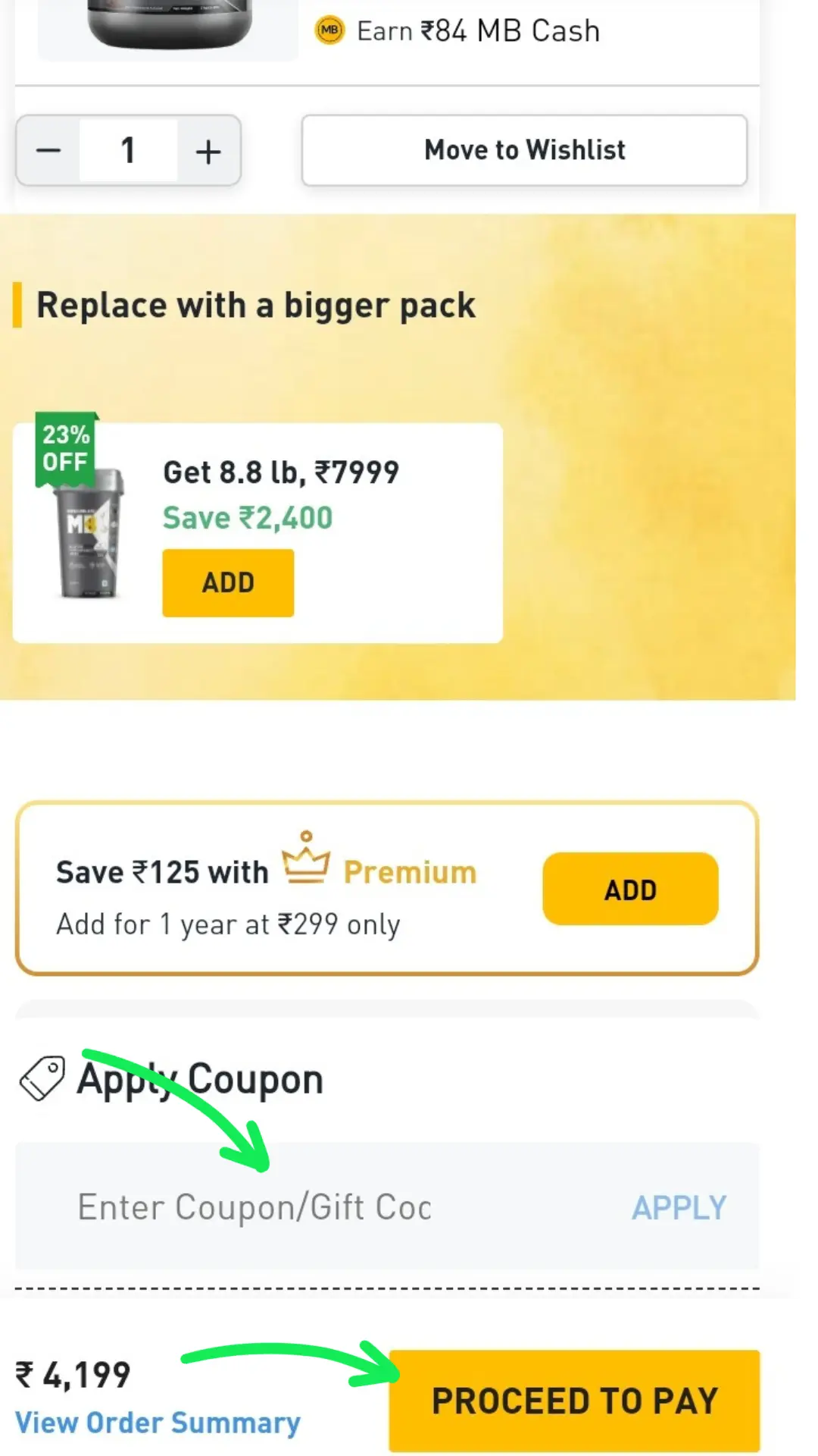 MuscleBlaze Coupon Code coupon and payment 